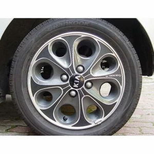 NEW Carbon Tuning Wheel Mask decal Sticker for KIA Picanto/Morning 2011-2012 14" - Picture 1 of 2
