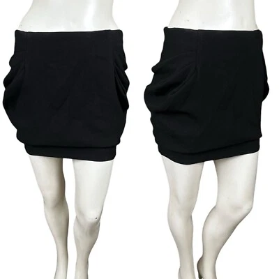 Vanessa Bruno Black Mini Bubble Skirt Zip Up Back Size US 2/XS FR 34 - Изображение 1 из 4