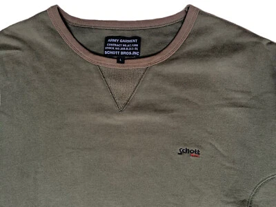 Pullover Army Garment Official Schott Bros INC NYC Sweatshirt/ Rare Collector Khaki L - Bild 1 von 4