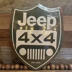 Jeep 4x4 BLECHSCHILD NEU - est 1941 *Open Road Brand* rustikal 13 x 10" - Bild 1 von 3