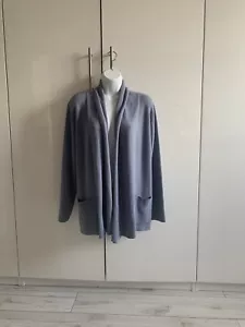 Charles Tyrwhitt Cotton and Cashmere Ladies Cardigan Medium Open Lilac Blue NWT - Picture 1 of 12