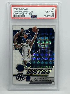 ZION WILLIAMSON 2022-23 MOSAIC MONTAGE WHITE #5 #13/25 PELICANS PSA 10 POP 1 - Picture 1 of 2