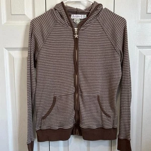 fresh produce brown ribbed striped hoodie medium - Picture 1 of 6