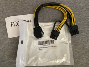 PCI-E 6+2 Pin 8Pin to Dual 6 Pin PCI Express Power Adapter Y Splitter Cable 22cm - Picture 1 of 2