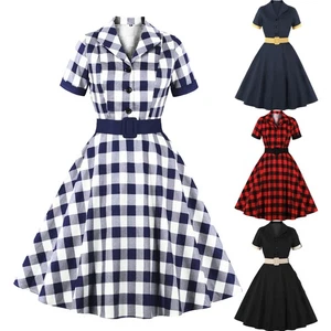 Womens Party Prom Cocktail Vintage Swing Dress 40S Rockabilly Retro Dresses ☀ - Picture 1 of 26