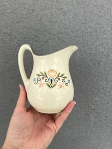 Vintage Stoneware Small Pitcher Flowers - Picture 1 of 6