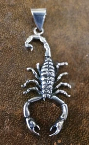 Taxco Mexico 11+g Scorpion Alarcràn Figural 2¾" Pendant 925 Sterling Silver NEW - Picture 1 of 8