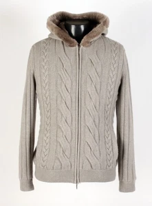 Loro Piana Baby Cashmere / Nutria Fur Lined Hood Sweater - L/XL - $5995 Retail - Picture 1 of 20