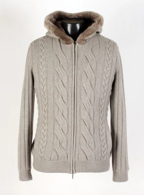 Loro Piana Baby Cashmere / Nutria Fur Lined Hood Sweater - L/XL - $5995 Retail - Image 1 of 4