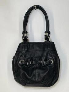 Borsa hobo a tracolla B Makowsky nera pelle ciottolata fodera stampa animalier A95475 - Foto 1 di 8