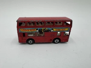 LEYLAND TITAN Matchbox England Double Decker Bus 1981 Red - Picture 1 of 6