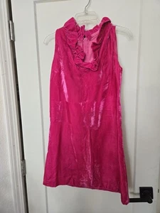 VINTAGE Hot Pink Velvet Dress – Handmade – Size S - Barbiecore - Picture 1 of 3