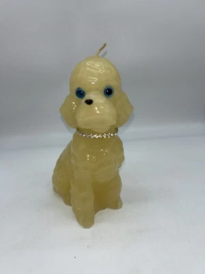 "Figura de perro caniche vintage de 8"" vela de cera 1D" Foto 1 de 4