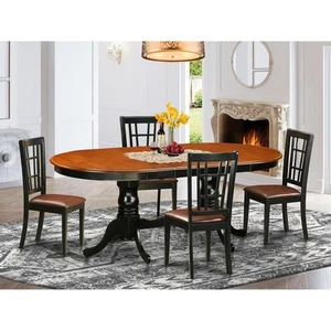 5 PC Dining room set-Dining Table with 4 Wood Dining Chairs - Picture 1 of 4