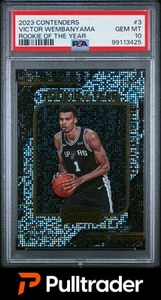 2023-24 Panini Contenders Victor Wembanyama Rookie of the Year Contenders PSA 10 - Picture 1 of 2