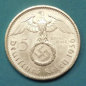 1936-A  GERMANY 5 MARK COIN - Third Reich - SILVER German - Picture 1 of 2