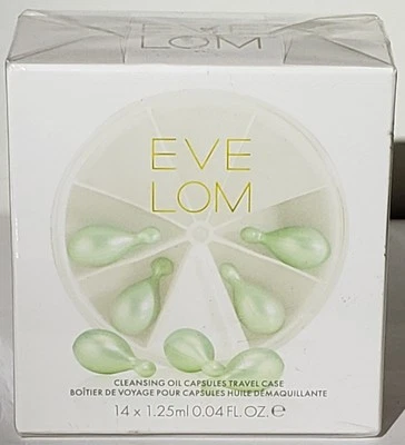 ¡Sellado! ~ Cápsulas de aceite limpiador EVE LOM en estuche de viaje ~ 14 x 1,25 ml 0,04 fl oz Foto 1 de 4