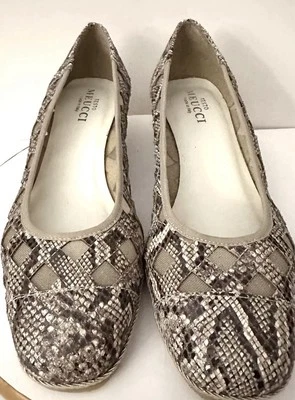 Sesto Meucci Myra Python Print Woven Wedge Shoes Sz 10 EUC Mesh Vented - Image 1 of 4