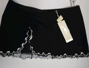 Gonna da bagno Profile by Gottex nera lattuga con volant Serendipity cravatta cinch taglia 16 - Foto 1 di 7