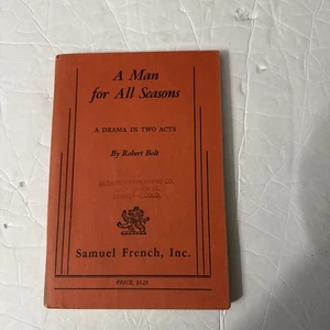A Man For All Seasons By Robert Bolt ￼Samuel French Pap 1962 - Foto 1 di 4