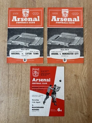 Vintage Arsenal Programmes v Luton, Man City 1957/58 vs Blackburn Rovers 1963/64 - Image 1 of 2