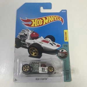 Hot Wheels TOONED 1/10 Head Starter White 269/350 Diecast Track Star Car - Picture 1 of 8