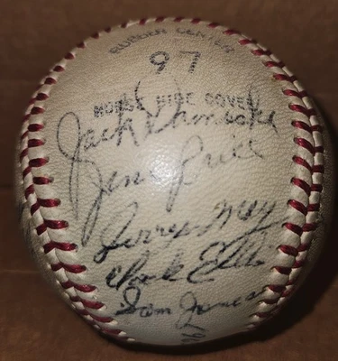 1965 Columbus JETS AUTOGRAPH BALL Signed Jerry May,Dock Ellis,Sam Jones+22 - Image 1 of 4