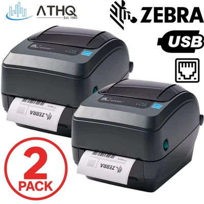 2 Zebra GX430T Barcode Label Printer 300 dpi Thermal Transfer USB Ethernet NEW - Image 1 of 4