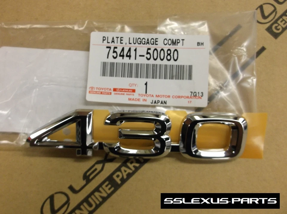 Оригинальная эмблема логотипа «430» для заднего багажника Lexus LS430 (2001-2006 гг.) от оригинального производителя  - Изображение 1 из 1