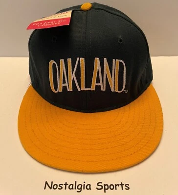 Vintage OAKLAND A's PRO-LINE Eds West DOUBLE LOGO HAT NEW Old Stock FITTED 6-3/4 - Image 1 of 4