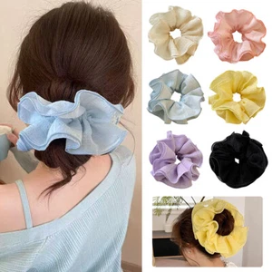 6Pack Large Scrunchies Hair Rope Elastic Hair Band Ponytail Holder Rubber Bands - Picture 1 of 31