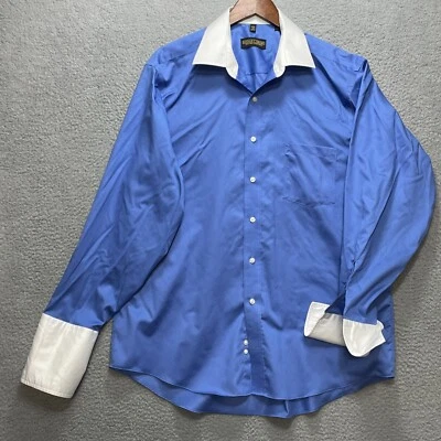 DONALD TRUMP Dress Shirt French Cuff Mens 17 34/35 Blue Signature Collection - Image 1 of 4