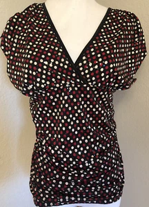 FANG Sequin Christmas Holiday Sexy Dress Shirt Blouse Large Ruching Bling Xmas - Picture 1 of 9