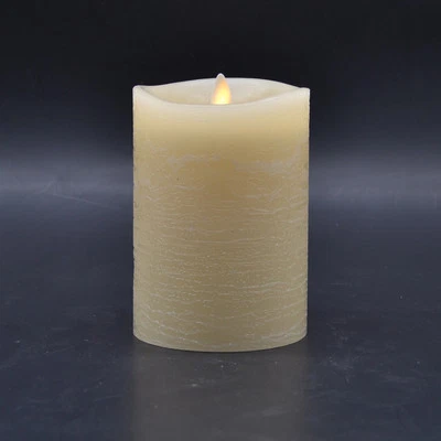 Luminara Flameless Rustic Striped Pillar Led Candle with Remote Control/Timer - Image 1 of 4