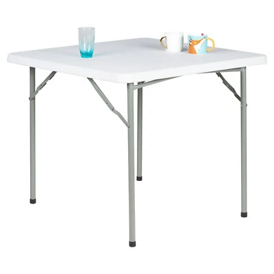 Hartleys 3Ft Square White Folding Table For Picnic/Kitchen/Camping/Dinner/Garden - Image 1 of 4