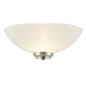 Wall Light Grooved Glass Dimmable Antique Brass/Satin Chrome Suits LED Bulb - Picture 1 of 6