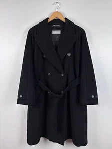 Abrigo de Lana Vintage Max Mara Doble Pecho Cinturón Negro Talla US 6 / UK 8 - Imagen 1 de 10