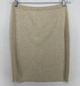 EILEEN FISHER Skirt PM Washable Wool Crepe Sweater Knit Pencil Straight Beige - Picture 1 of 11