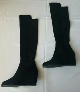 Long Black Leather STUART WEITZMAN size 8 H Boots. #416.1 - Picture 1 of 6