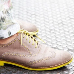 178 $ Cole Haan gelb Alisa Oxford-Schuhe taupe grau klassisch Budapester Neon Highlight 6 - Bild 1 von 8
