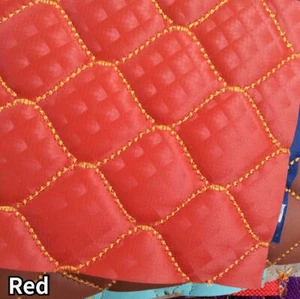 Vinyl Faux Leather Fabric Quilted Foam Backing Texture DIY Upholstery Furniture - Picture 1 of 22