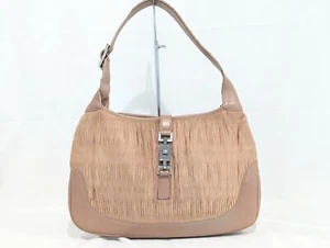 Bolso de Mano Gucci Jackie Cuero Rosa Beige 001 3306 001998 Auténtico RARO - Imagen 1 de 18