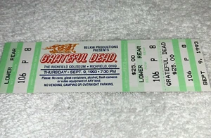 GRATEFUL DEAD UNBENUTZT KONZERT TOUR TICKET RICHFIELD OHIO Jerry Garcia Ephemera - Bild 1 von 5