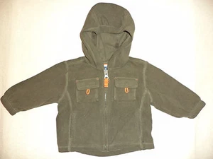 GAP LANGARM GRÜN REISSVERSCHLUSS VORNE FLEECE HOODIE 6-12 MONATE K#8248 - Bild 1 von 3