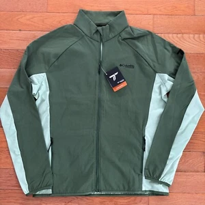COLUMBIA Titanium Omni-Shield Full Zip Tech Fleece Jacket Mens L Sage Green - Picture 1 of 12