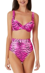 Set bikini bralette California Waves junior taglia M rosa tigre ferretto nuovo con etichetta - Foto 1 di 16
