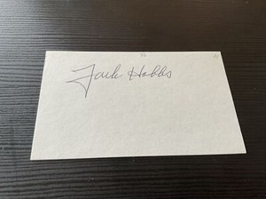 John Jack Hobbs signed card - Twins 1981
