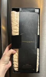 $185 DONNA KARAN Home KING Sham - Hand-Stitched Quilted - Gold - NEW - Picture 1 of 5