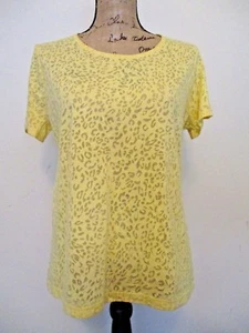 Top Chico's Betsy Burnout para mujer talla M y L amarillo crema SS envío gratuito nuevo con etiquetas - Imagen 1 de 4