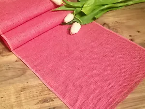 Runner da tavolo CANDY PINK rustico tela juta matrimonio Assia larghezza 30 cm - Foto 1 di 2